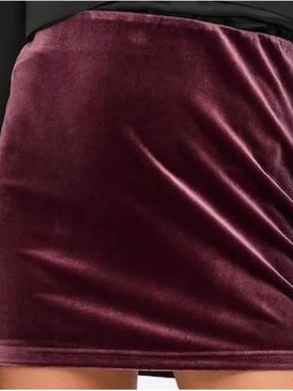 Plush Velvet Mini Skirt in Wine